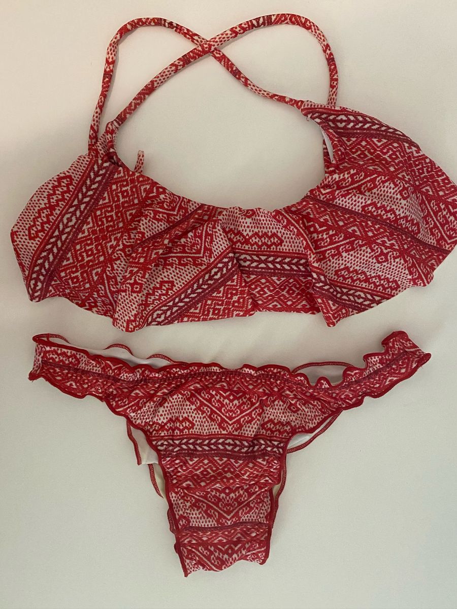 Bikini Sofia By Vix Noir & Rose – Triangle, Côtés Réglables – Taille XS – Neuf Avec étiquettes