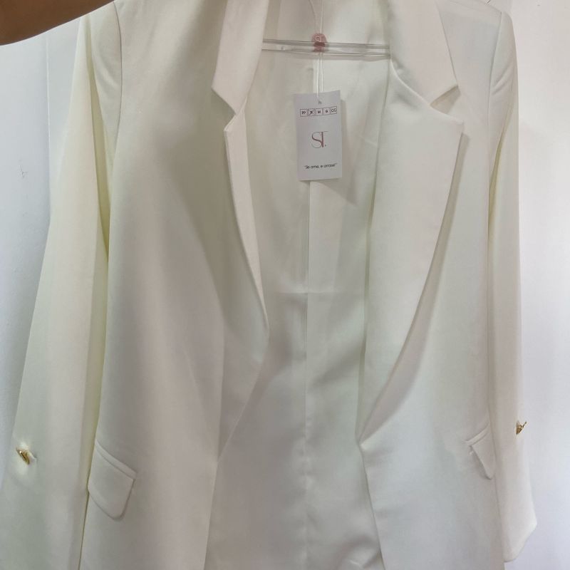 Blazer Alfaiataria Branco | Casaco Feminino Nunca Usado 66288662 | enjoei