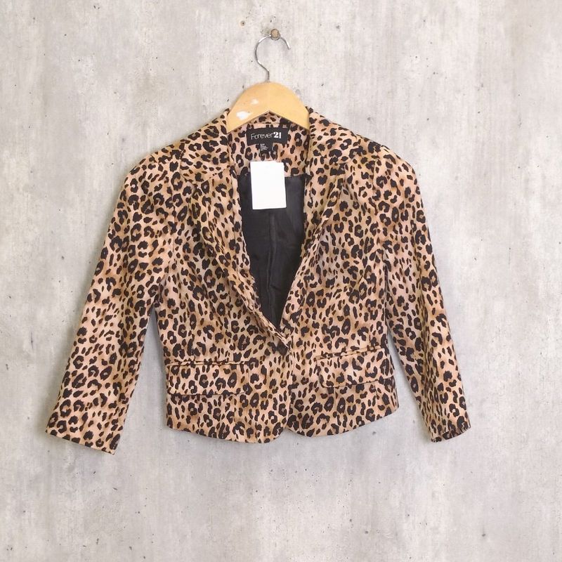 Leopard print blazer forever on sale 21