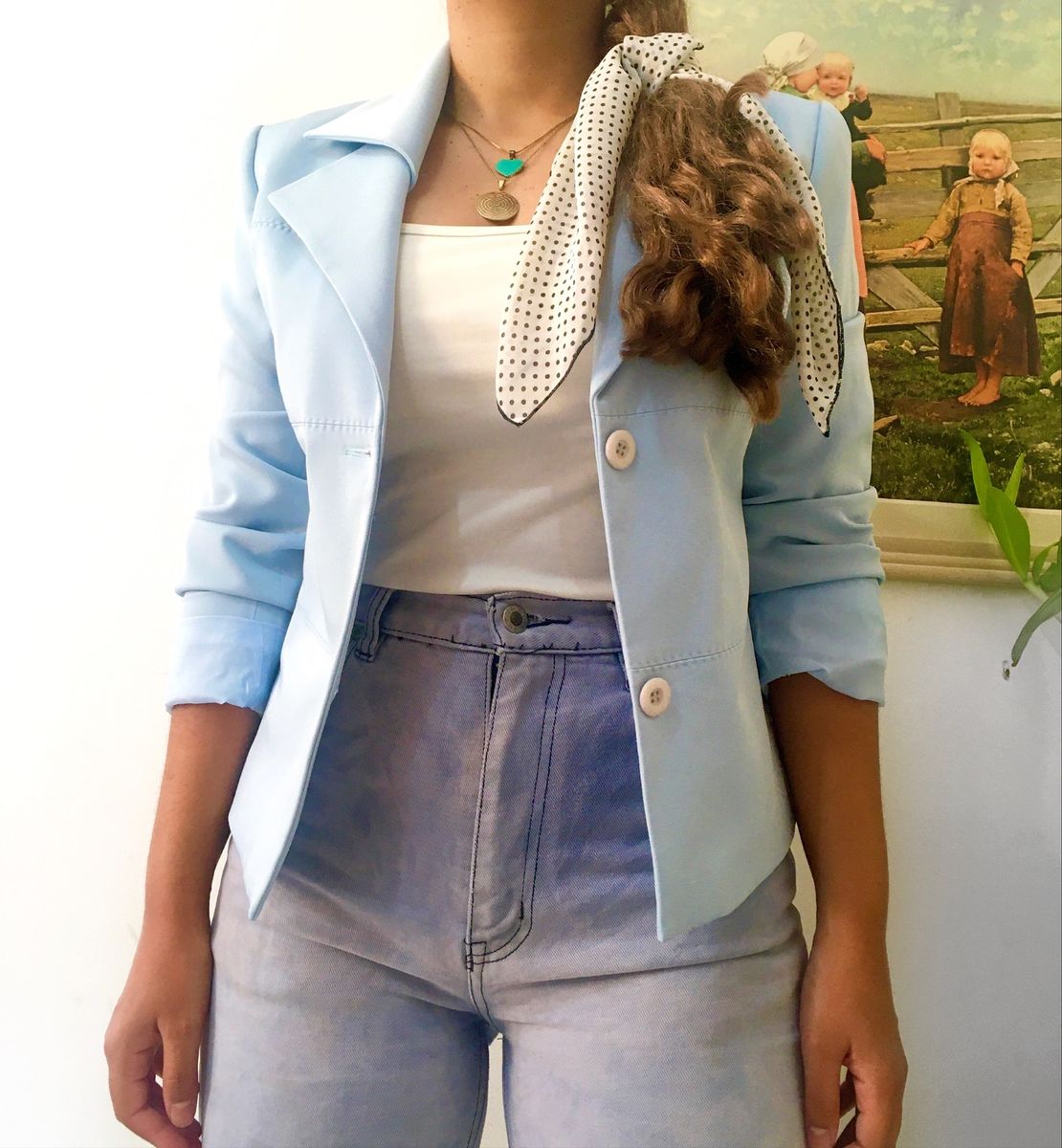 Blazer Azul Bebe Macacao Feminino Barred S Usado Enjoei