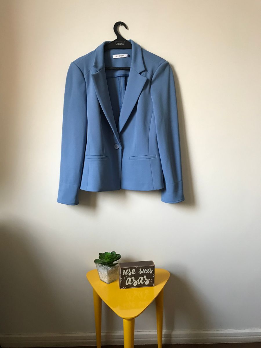 Blazer Azul Claro Terno Feminino Gregory Nunca Usado Enjoei