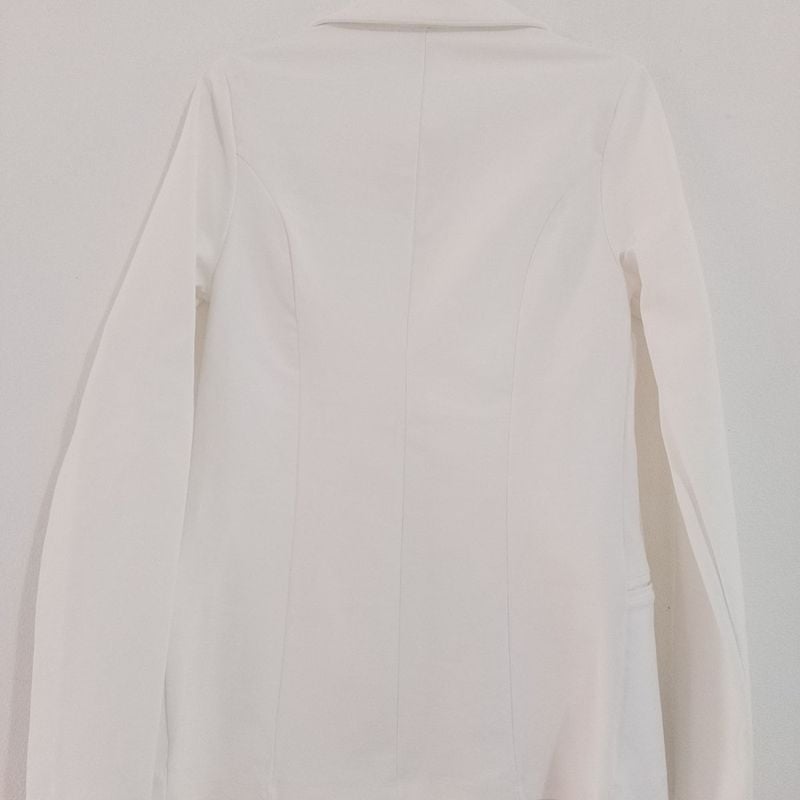Blazer Branco Alfaiataria Alongado Moda 2025 Casaco Jaqueta