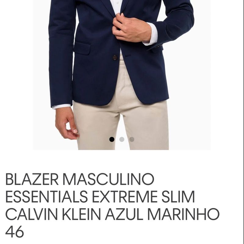 Blazer Calvin Klein Essentials Extreme Slim Masculino Azul Marinho