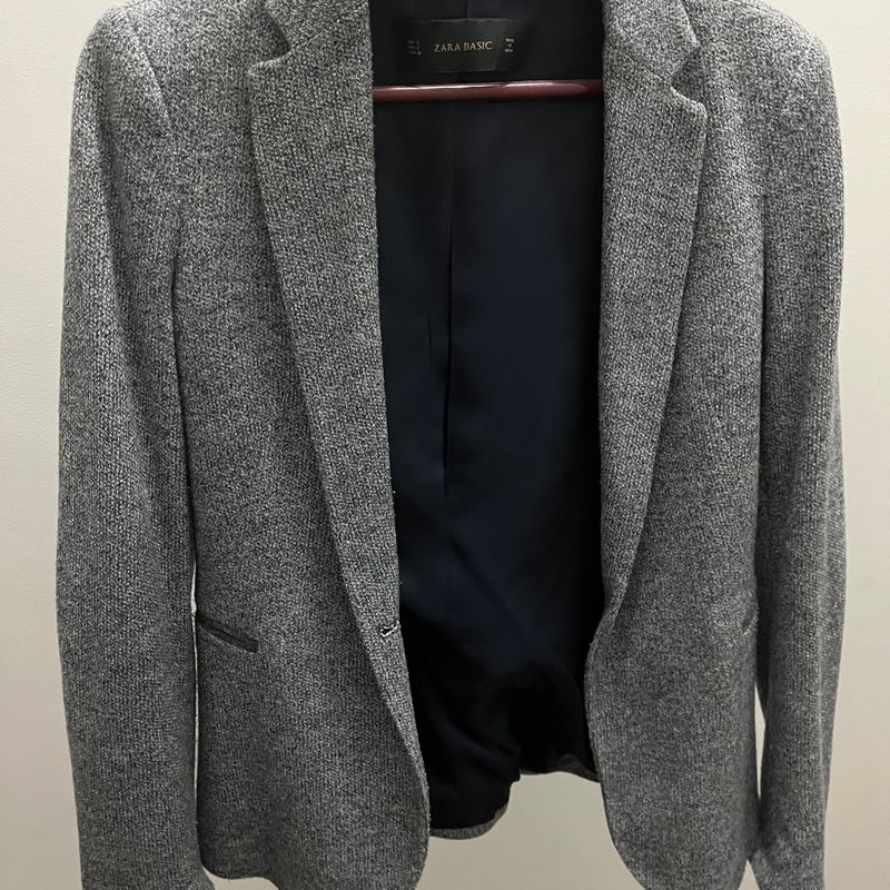 Blazer Feminino Cinza Zara Casaco Zara Usado 99481943 enjoei