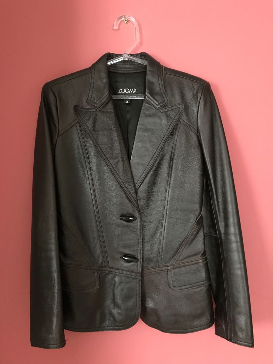 blazer feminino de couro legitimo