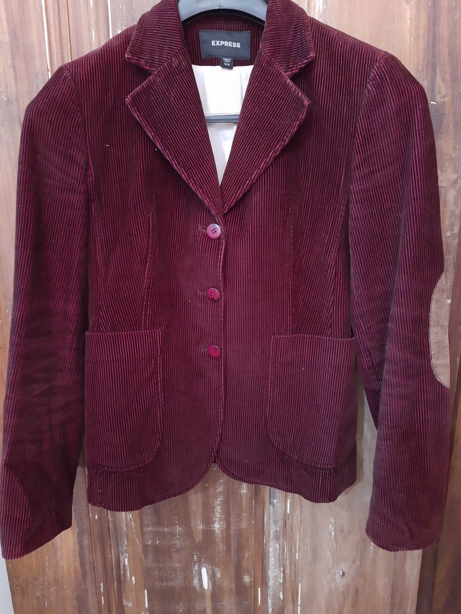 Blazer Veludo Cotelê Vinho, Casaco Feminino Usado 74436423