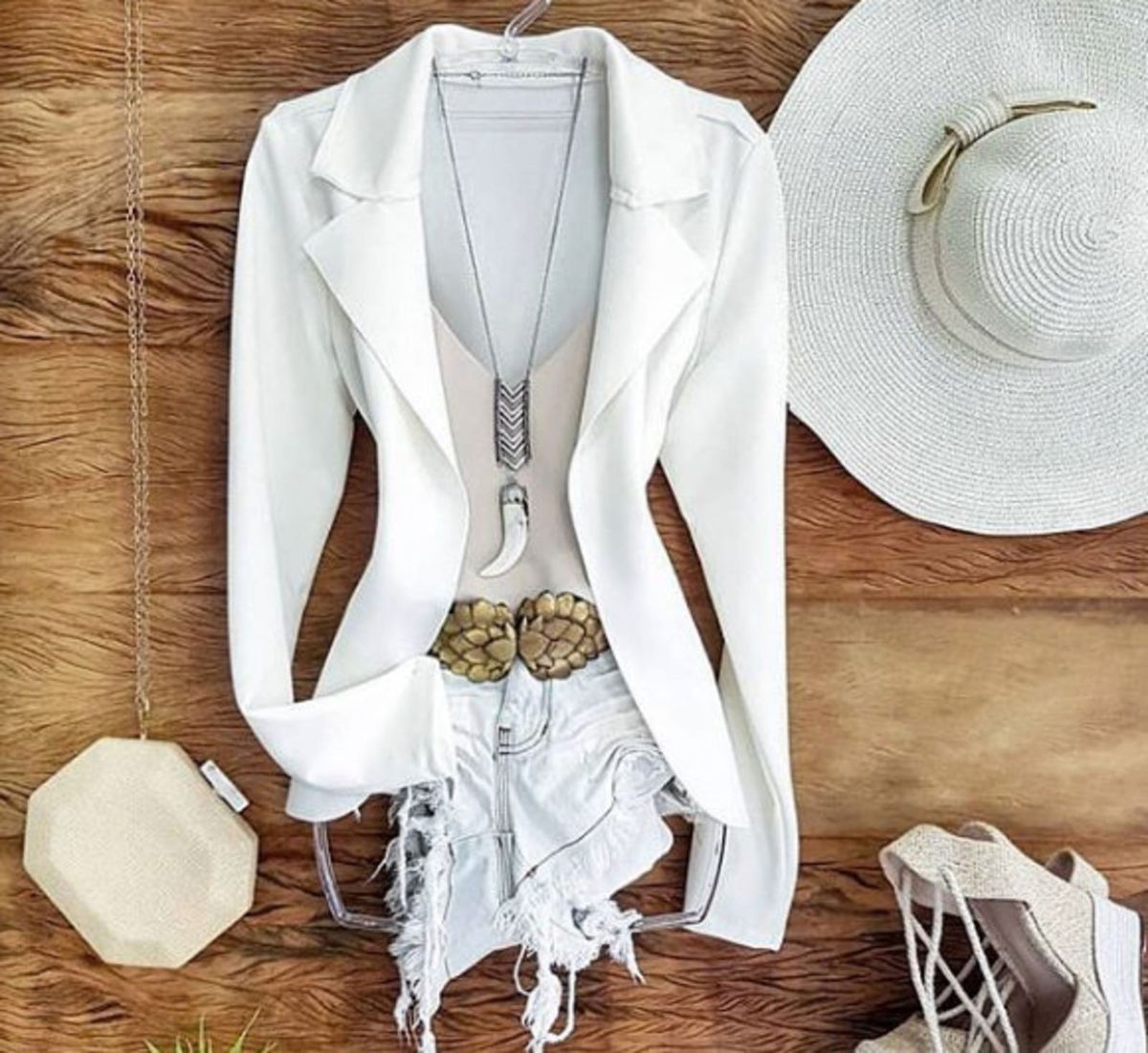 blazer feminino com medidas neoprene branco - casaquinhos sem-marca