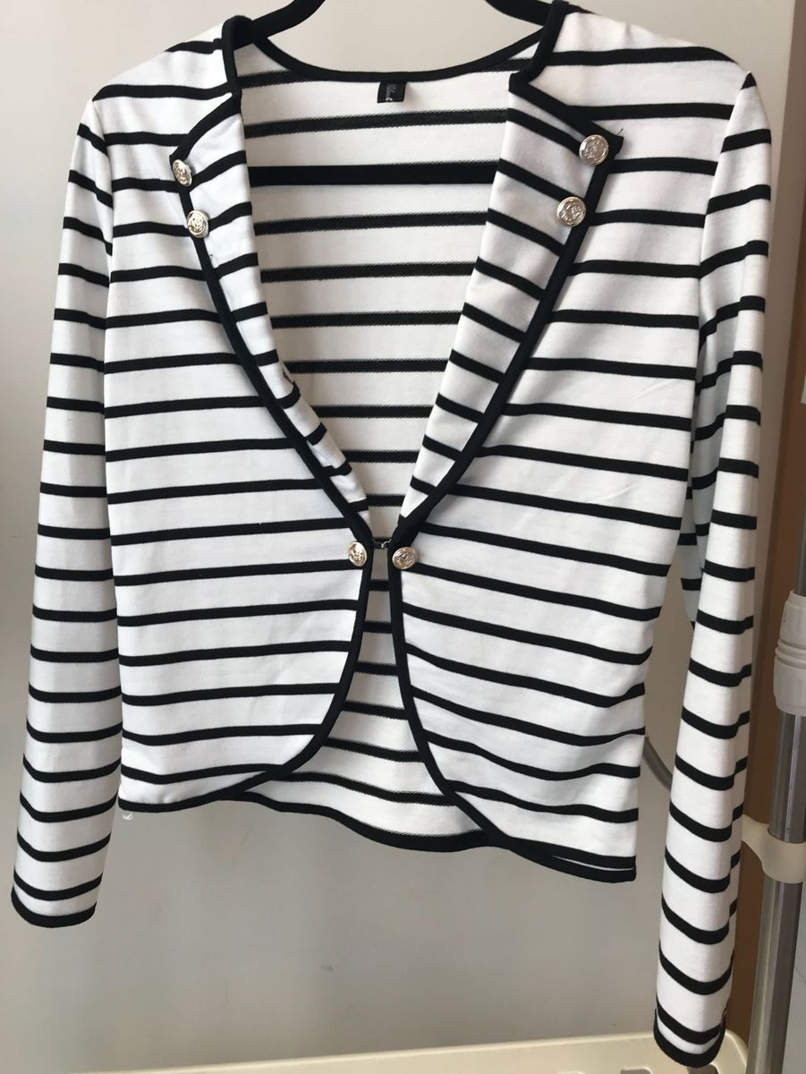 blazer fino listrado - blazer sem-marca