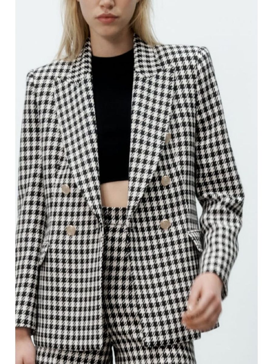 Blazer zara pied online de poule