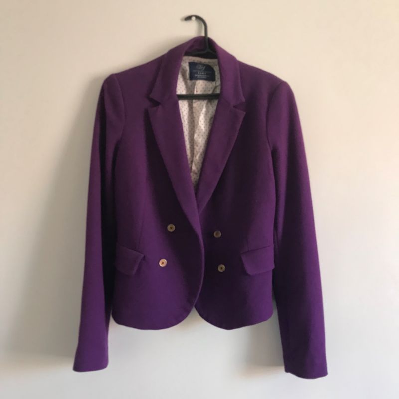 Blazer Zara Tecido Roxo Original - ADYA35