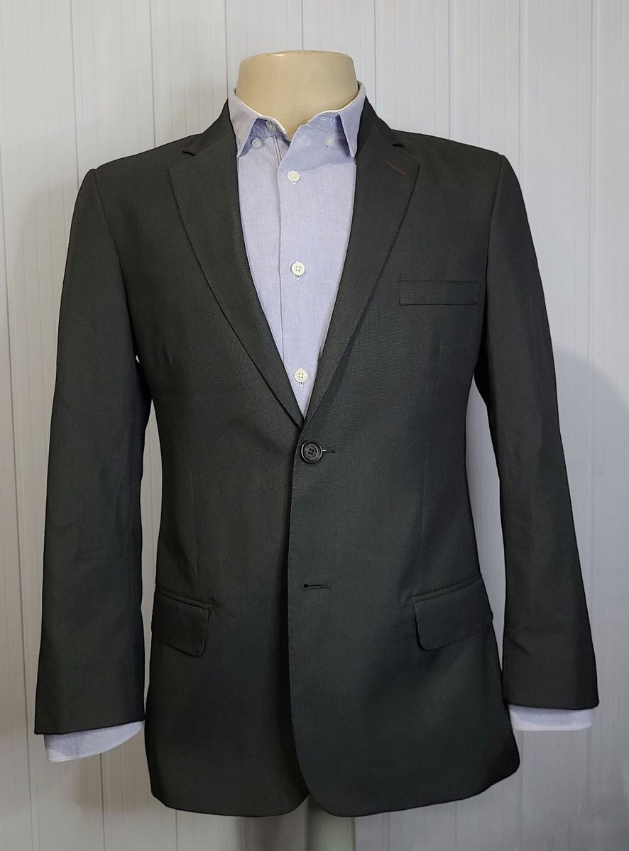 Blazer Slim Cinza Escuro Nº 46, Lindo, Original, Elegante, Sofisticado ...