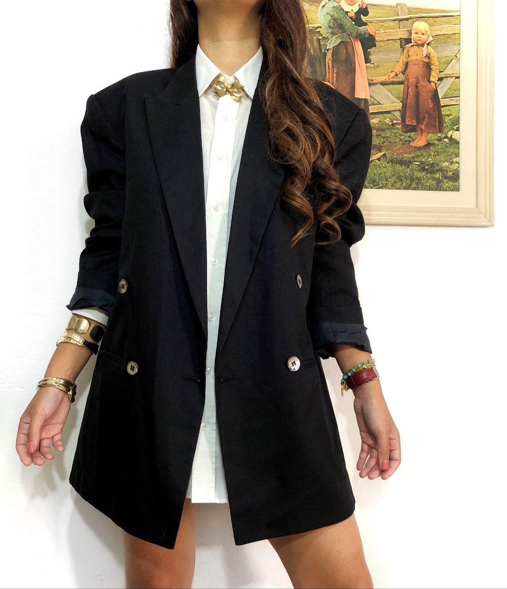 Blazer Sobretudo em Linho | Casaco Feminino Perolin Brasperola Usado ...