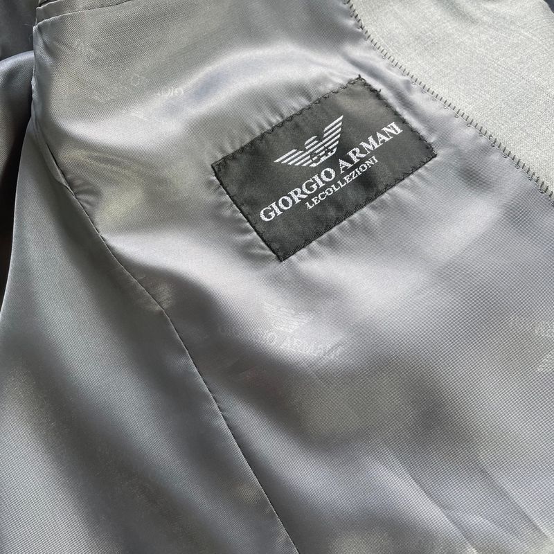 Blazer Terno Cinza Claro Giorgio Armani Tamanho 52 La Frio