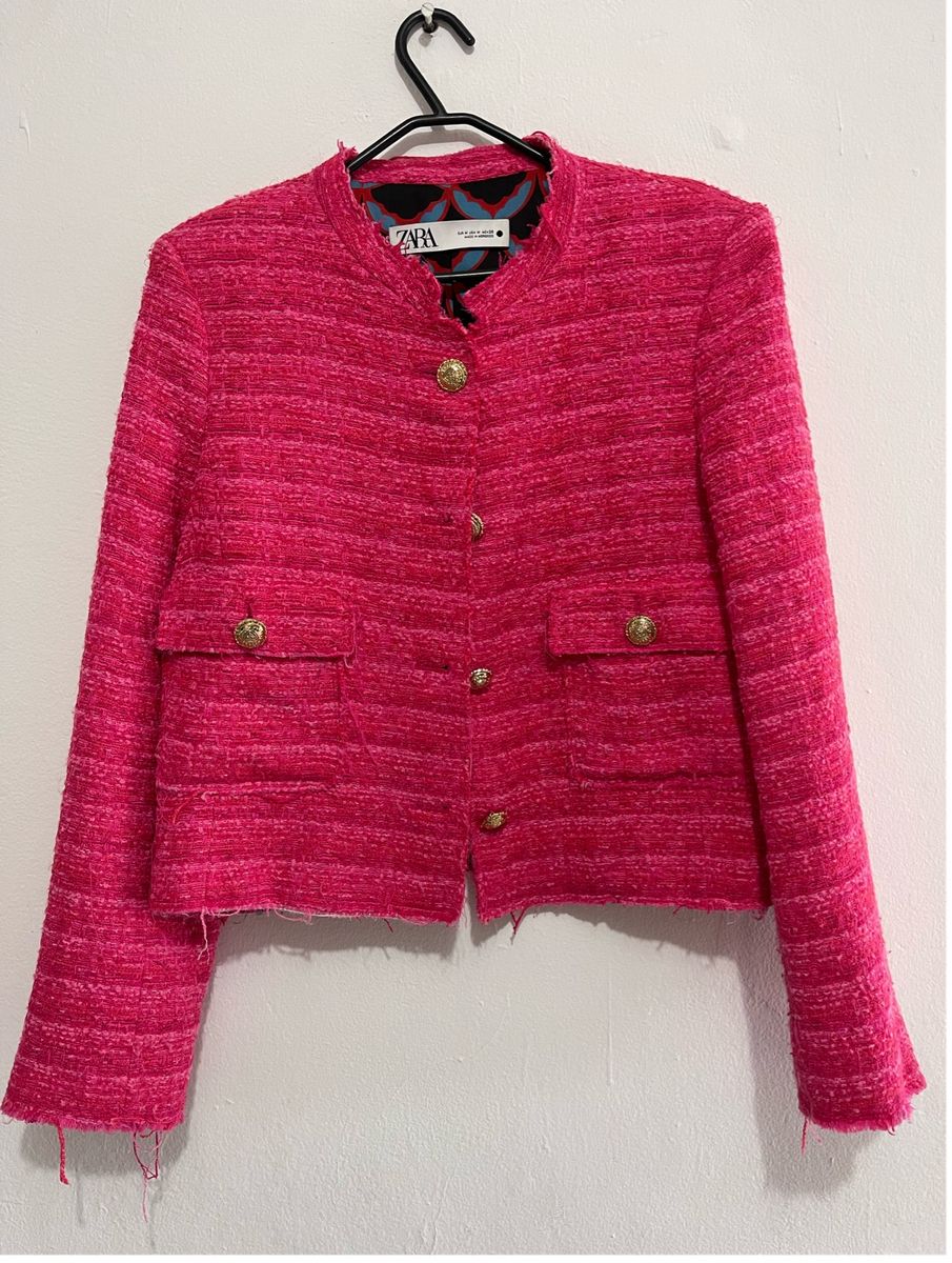 Blazer Tweed Zara Tamanho P Zara Usado 103706755 enjoei