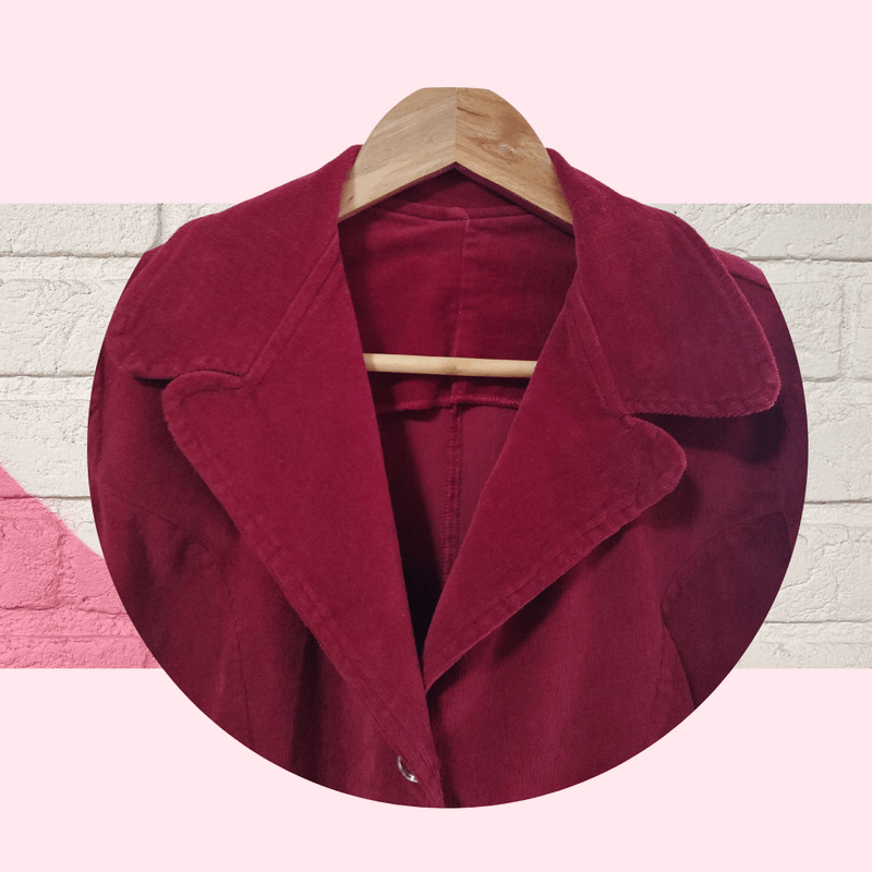 Blazer Veludo Cotelê Vinho, Casaco Feminino Usado 74436423