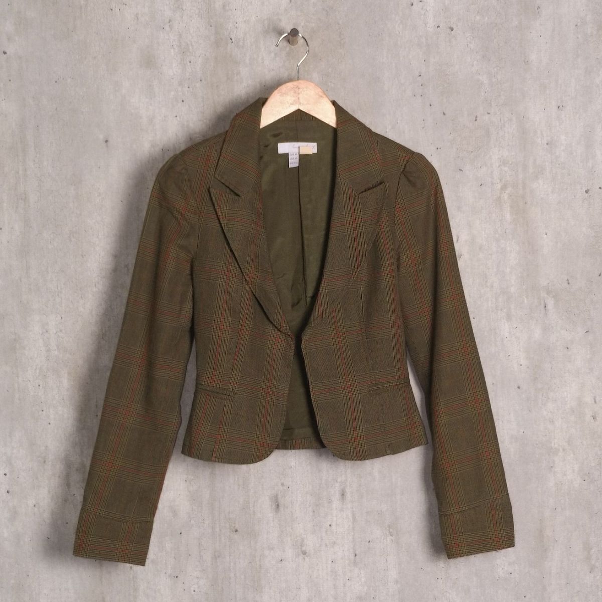 blazer verde xadrez - casaquinhos zara