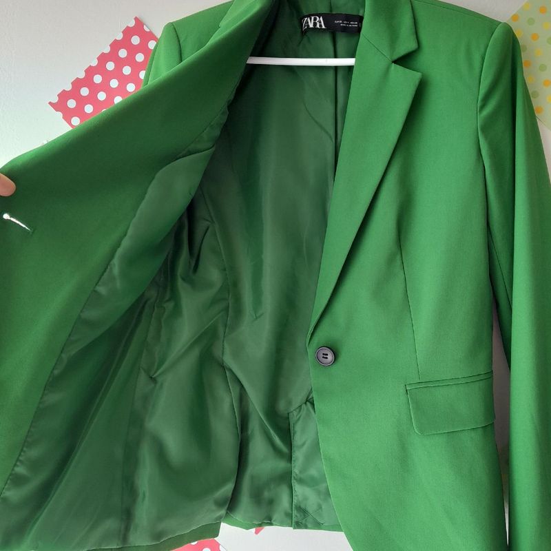 Blazer verde da Zara - tamanho M Paredes • OLX Portugal