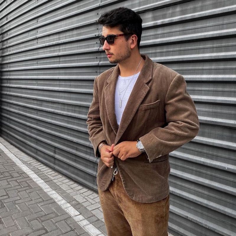 Blazer Vintage Veludo Cotelê Blazer Masculino Gep Usado 81992316