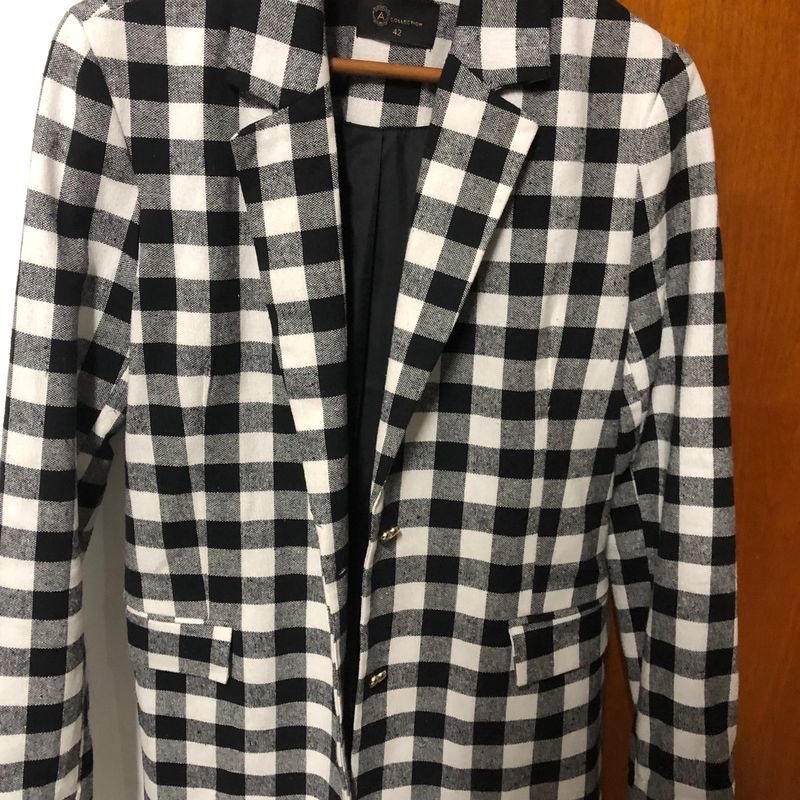 BLAZER XADREZ PRETO E BRANCO - Loja Laço de Luxo