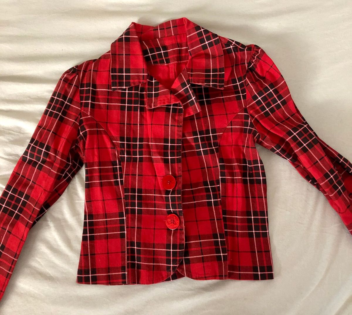 blazer xadrez feminino vermelho