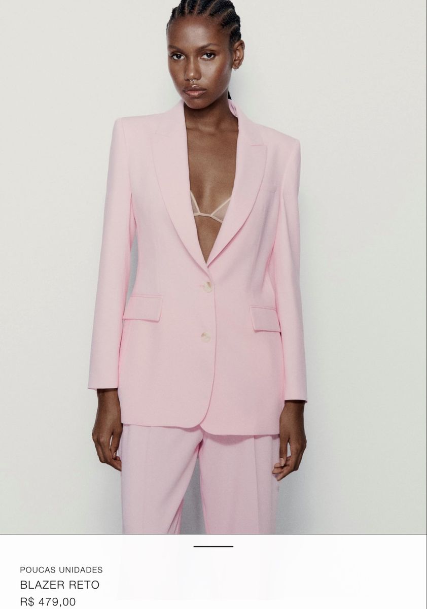 Blazer Pink da Zara, Terno Feminino Zara Nunca Usado 80298244