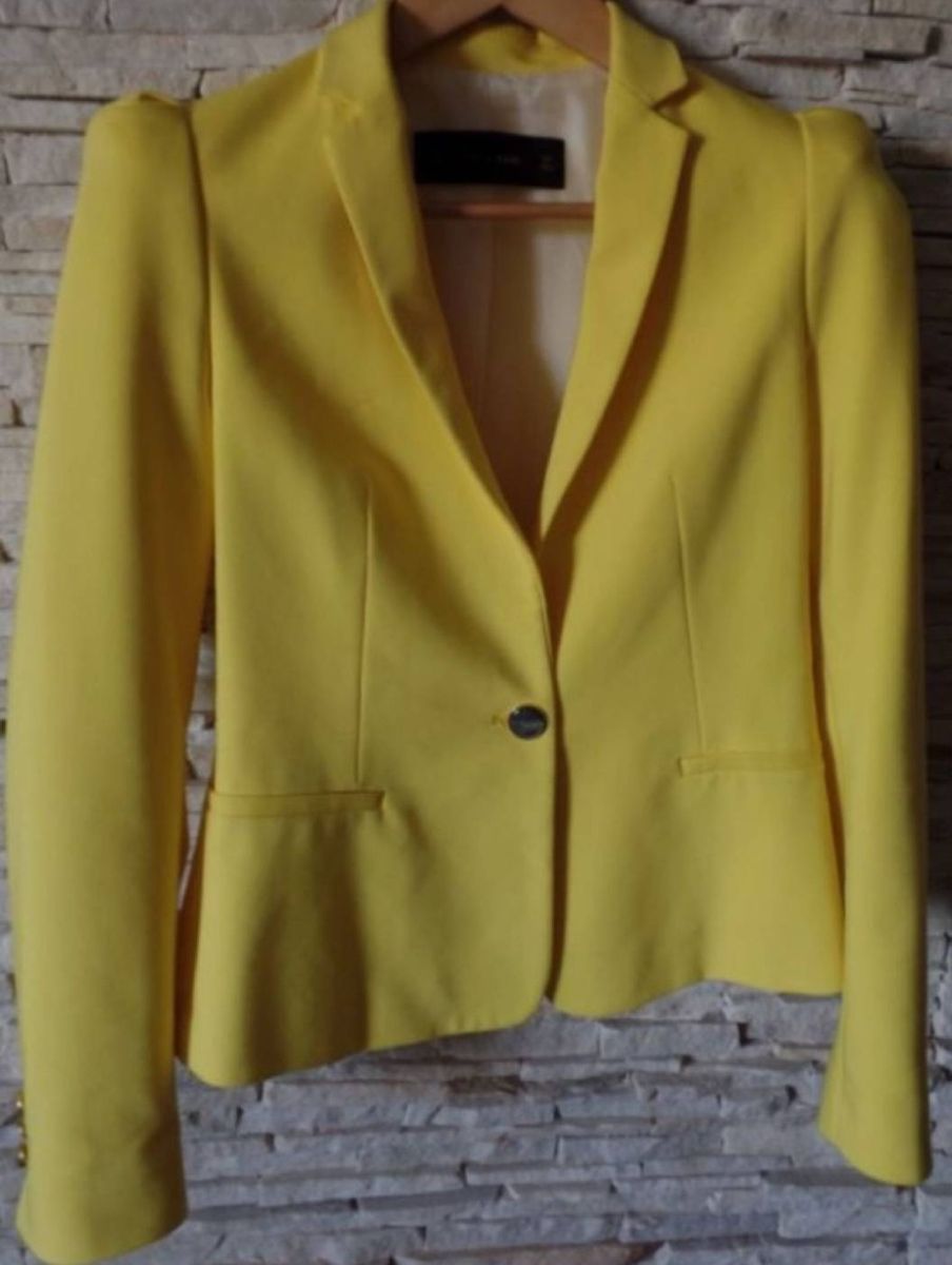 blazer zara amarelo - casaquinhos zara