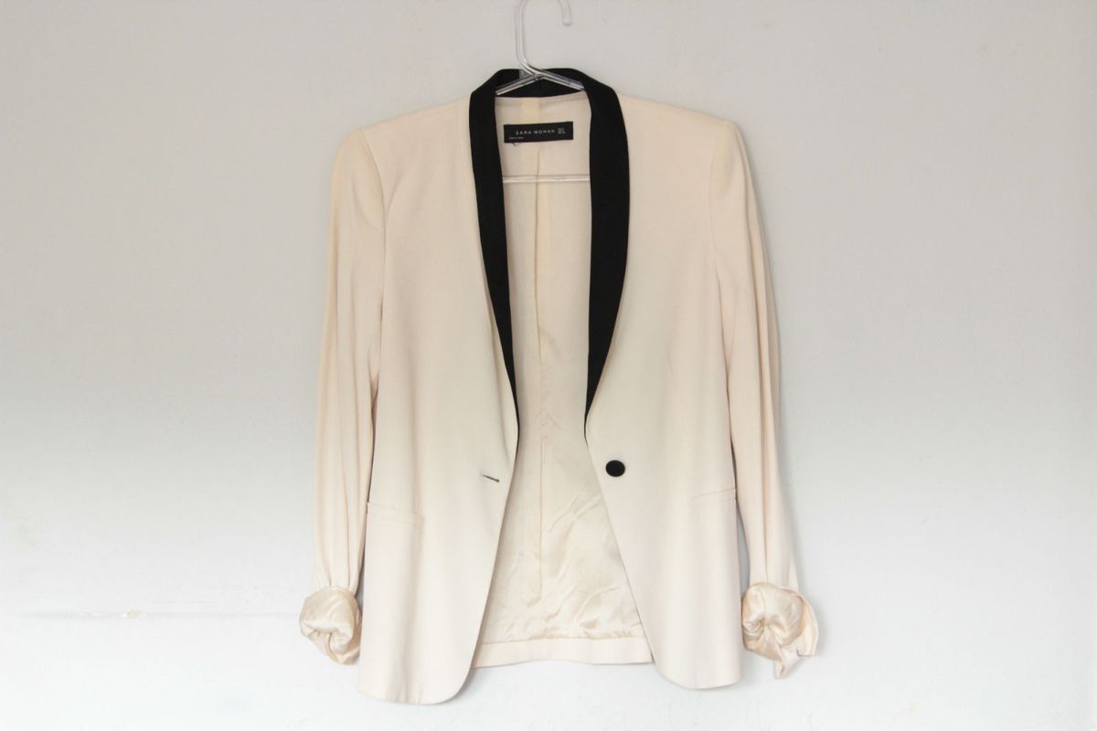 blazer zara bicolor - casaquinhos zara