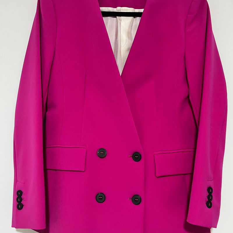 Blazer Zara Estruturado Rose 46 - Rehabita Brechó