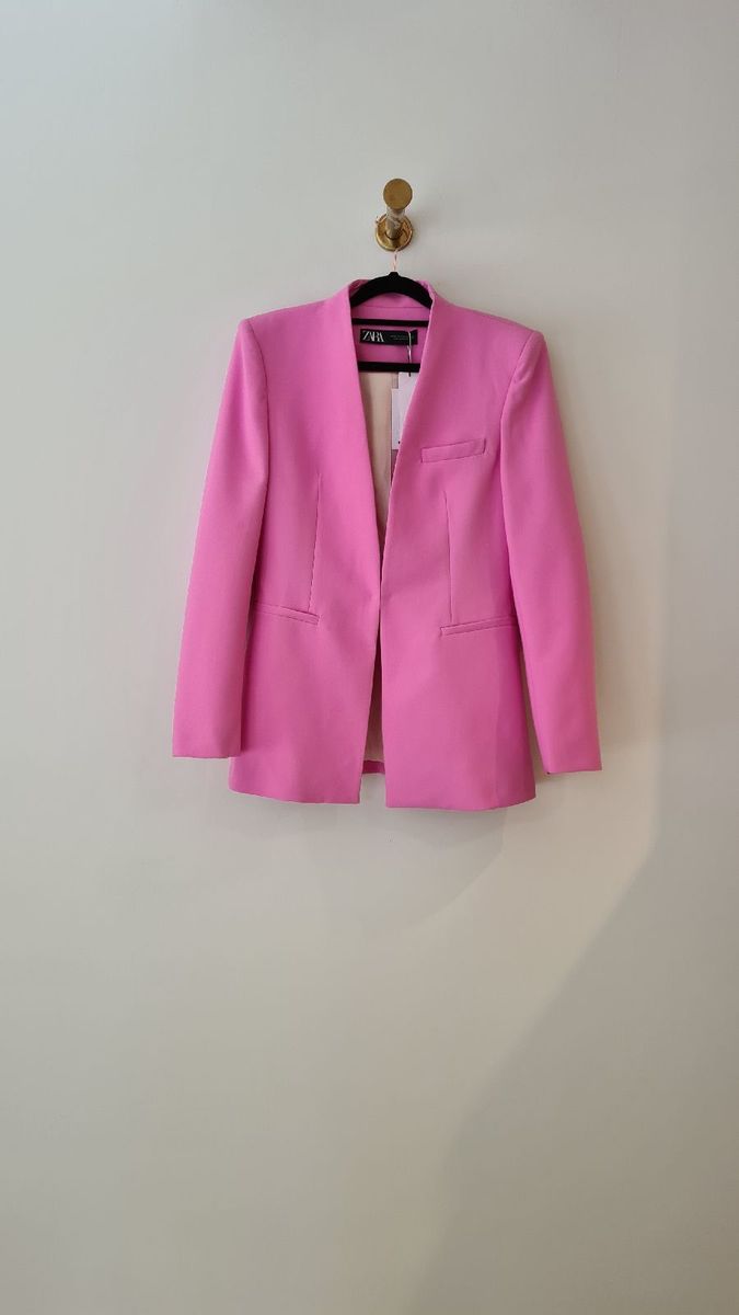 Blazer Zara Estruturado Rose 46 - Rehabita Brechó