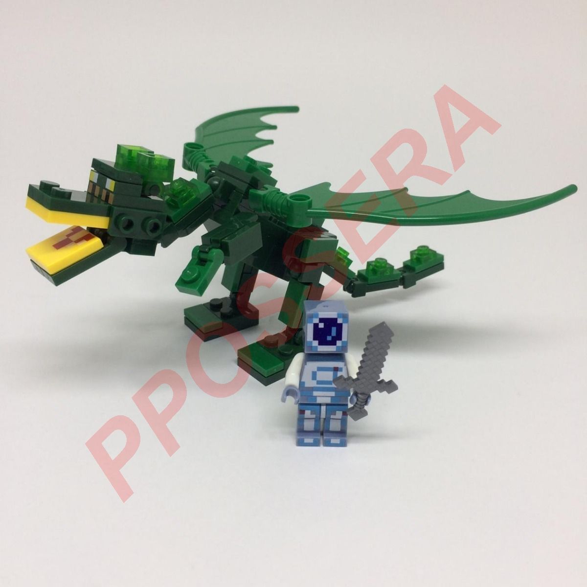 Bloco de Montar Tipo Lego Jogo Minecraft (dragão) Verde | Brinquedo S ...