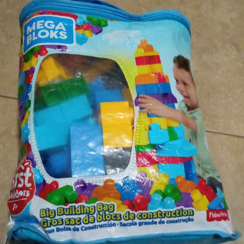 Blocos de Montar - Mega Bloks - Sacola com 80 Peças - Azul - Fisher-Price
