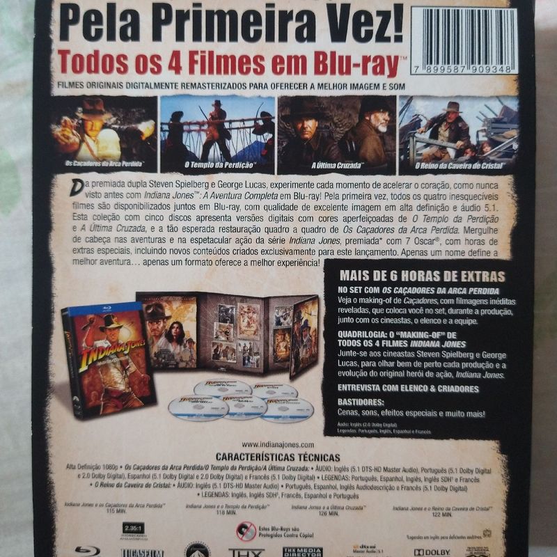 Blu Ray Coleção Indiana Jones