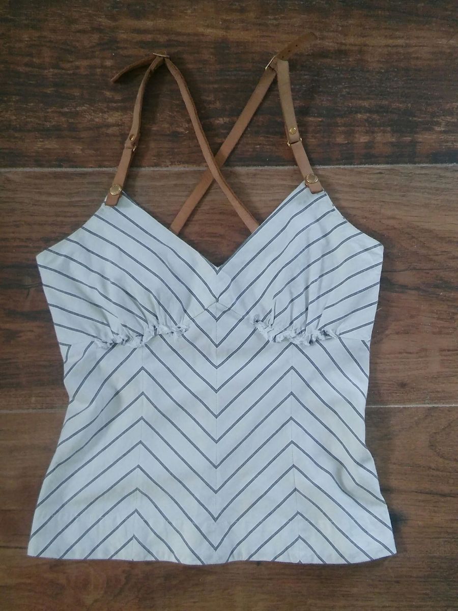 blusa de alcinha de couro