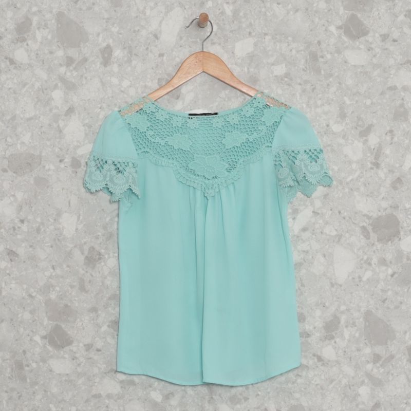 Blusa 2025 azul agua