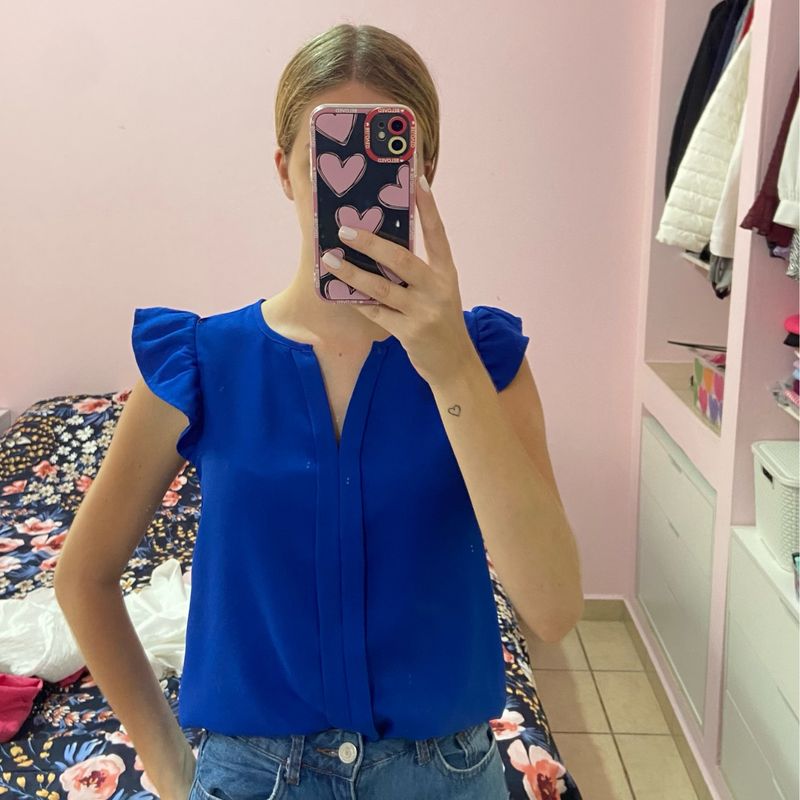 Blusa Azul da Shein, Blusa Feminina Shein Nunca Usado 95329471