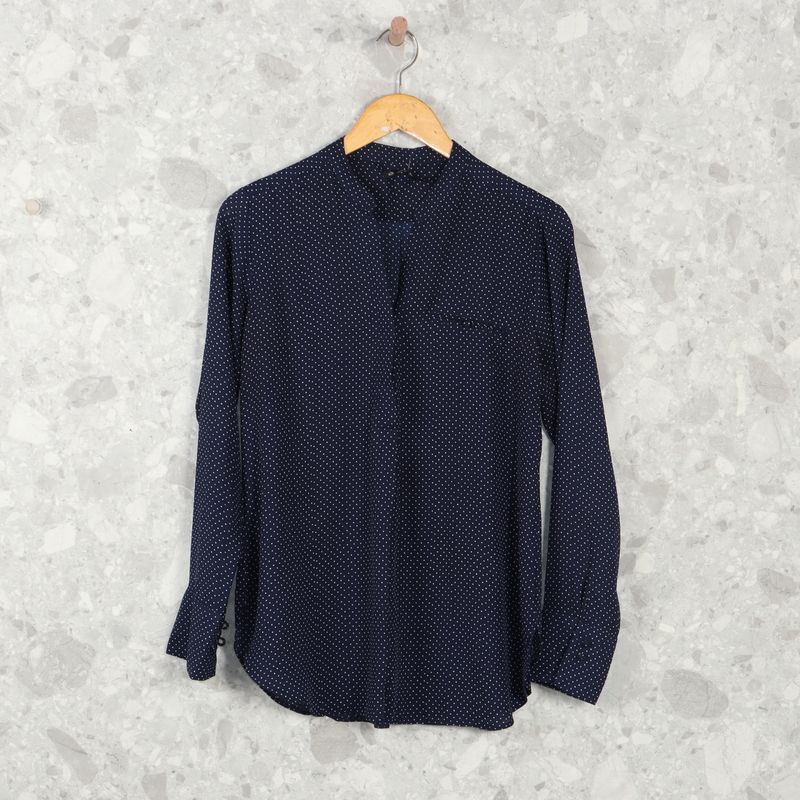 Blusa Azul Marinho Poá Riachuelo Blusa Feminina Riachuelo Usado