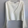 blusa bo.bo off white manga cropped - croppeds bo.bô