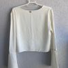 blusa bo.bo off white manga cropped - croppeds bo.bô