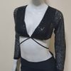 cropped/bolero preto paetê - croppeds 