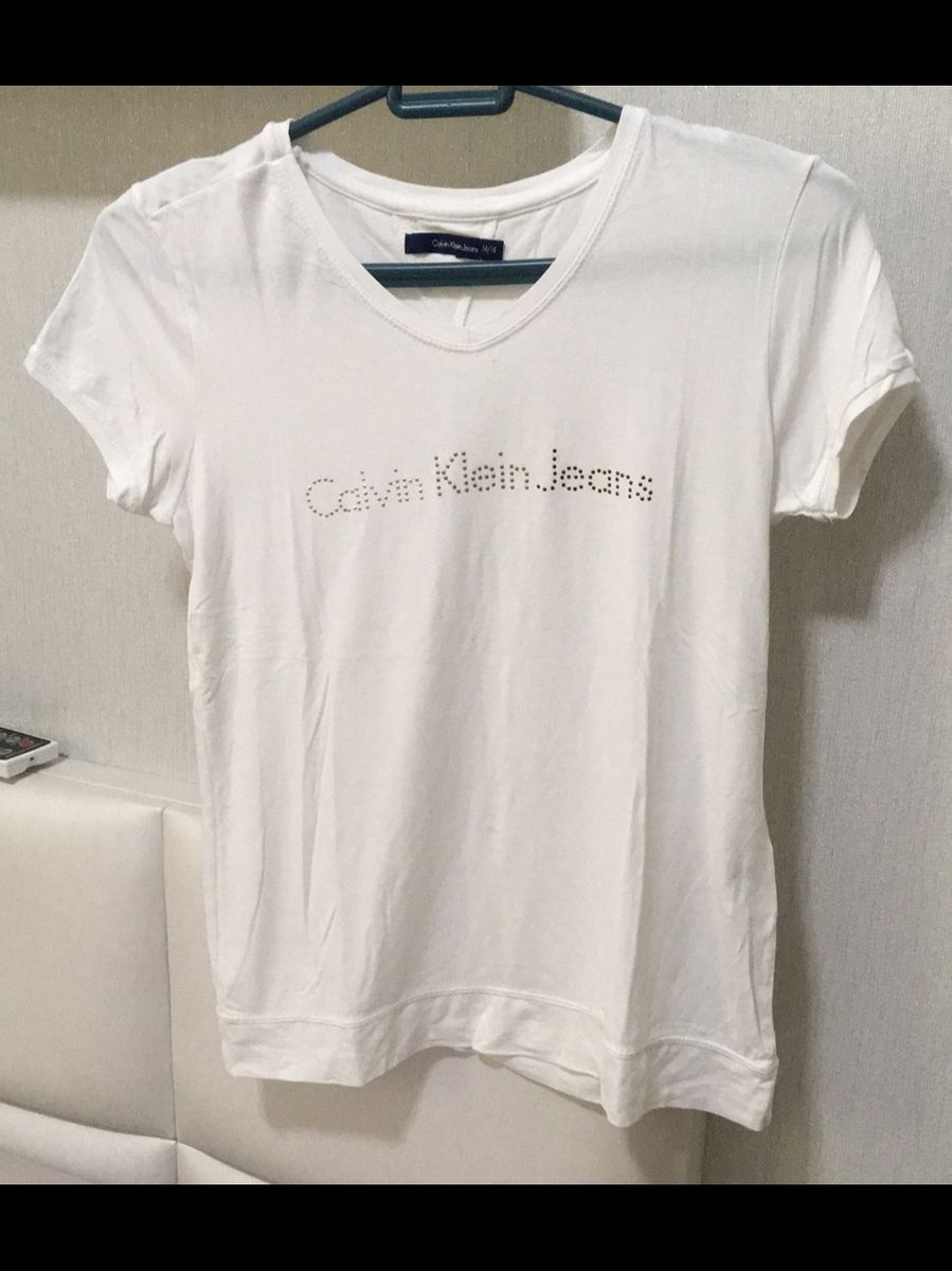 camisa branca calvin klein feminina