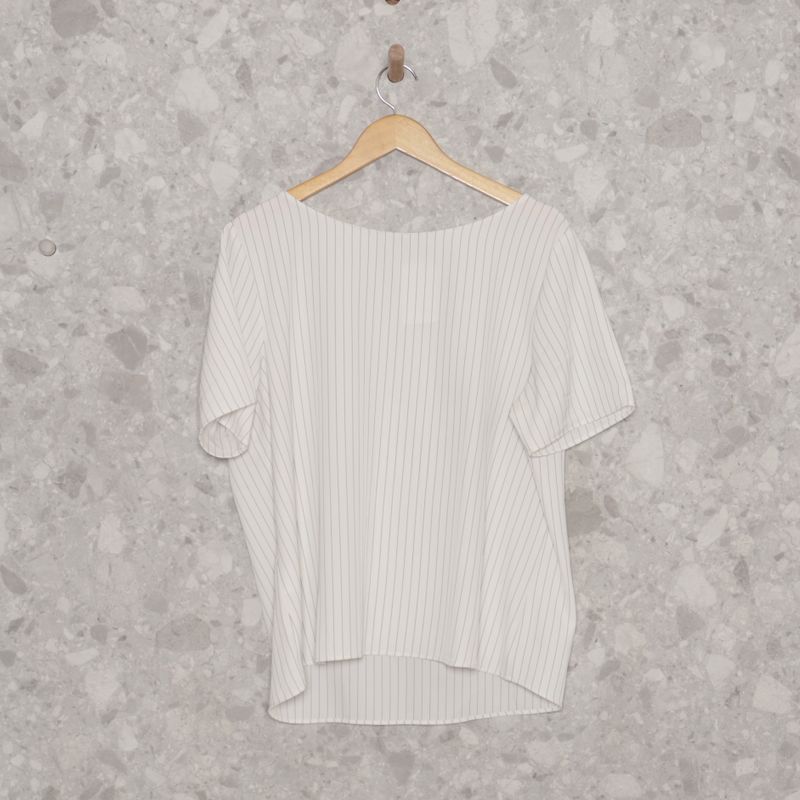 Blusa Branca Risca de Giz Ak Urban Blusa Feminina Riachuelo