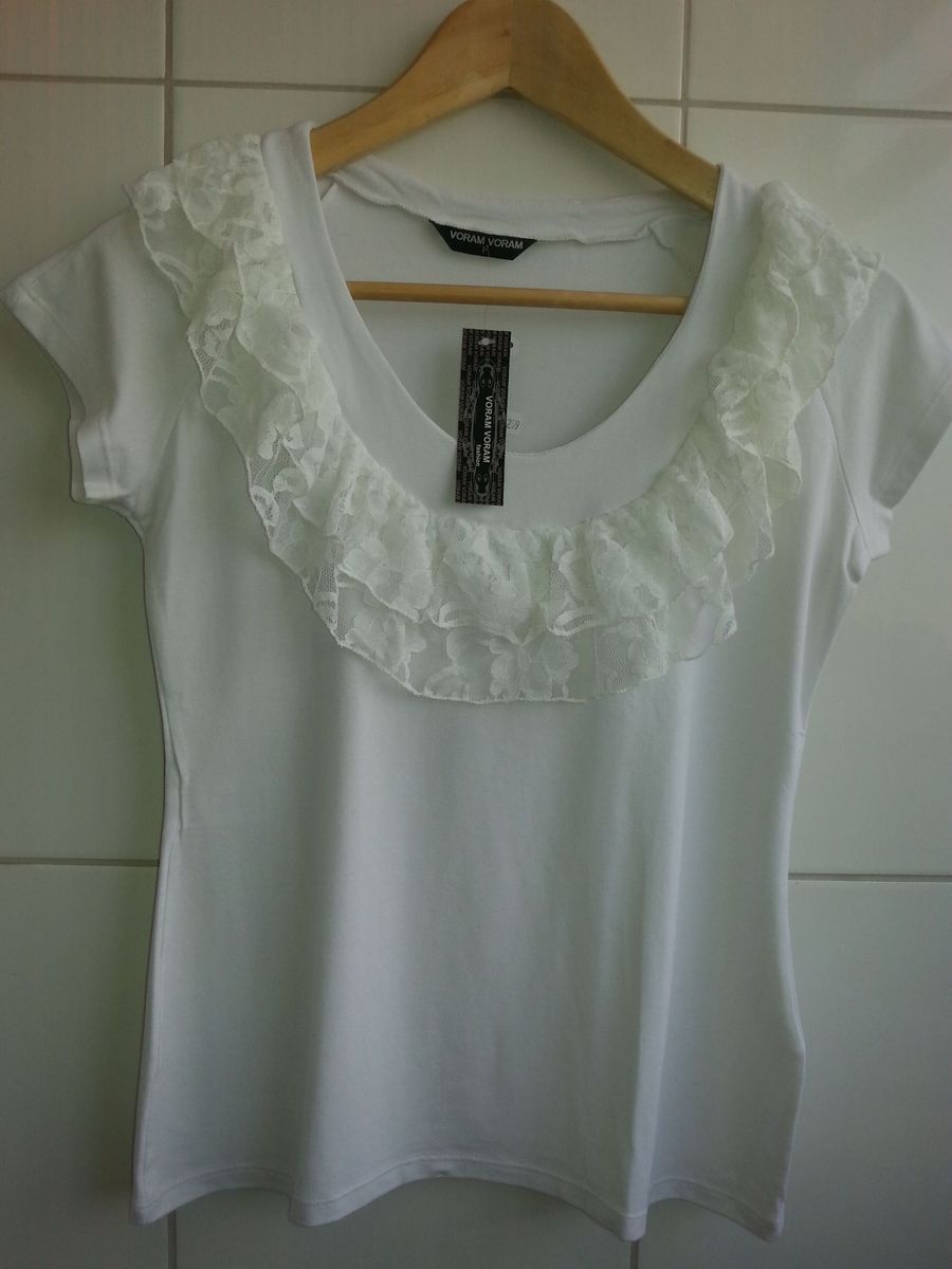 blusas femininas de malha com renda