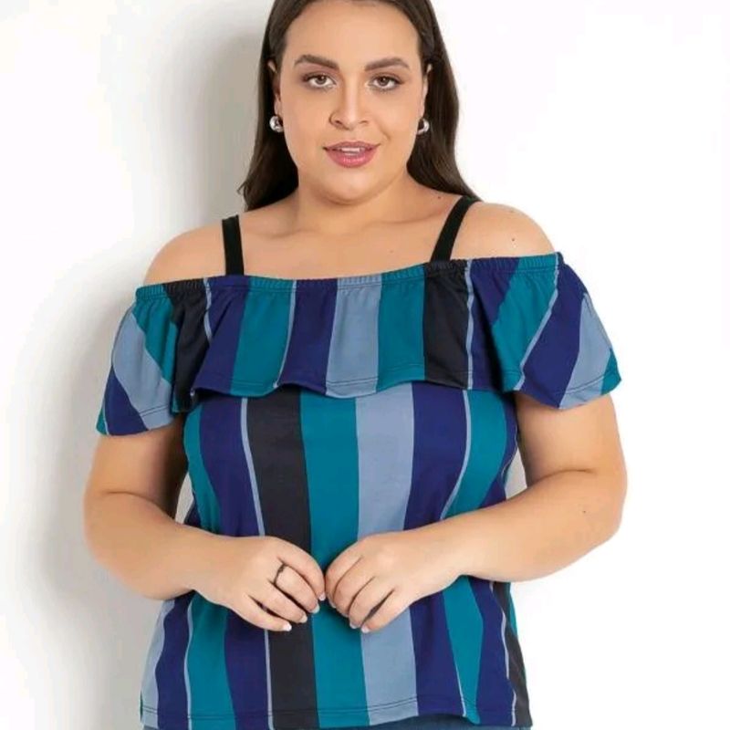 Blusa ciganinha com hot sale babado plus size