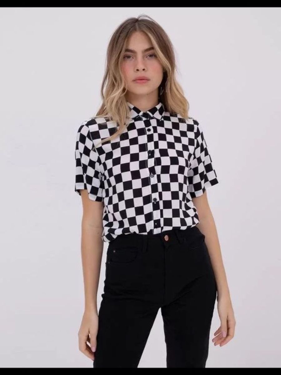 renner blusa quadriculada