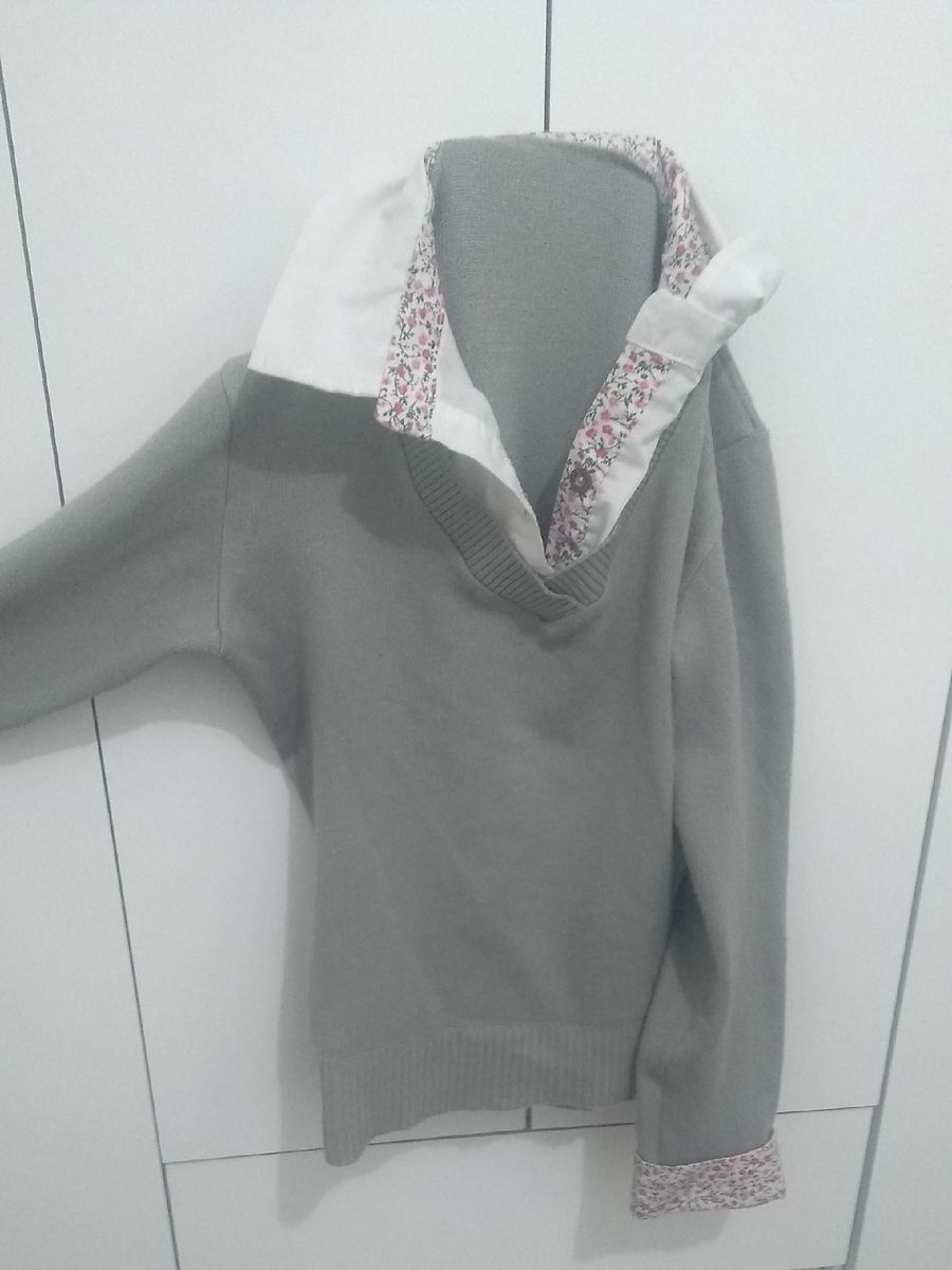 blusa de frio com camisa social