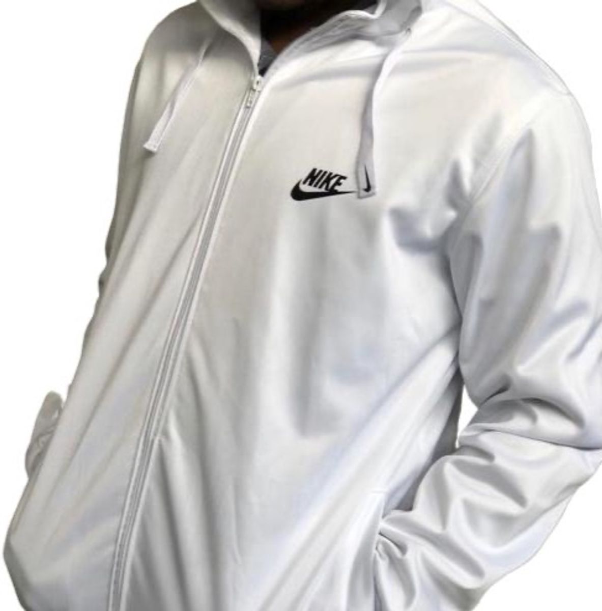Blusa de Frio Corta Vento Nike Branca Símbolo Refletivo Tamanho G | Casaco Masculino Nunca 42081364 |