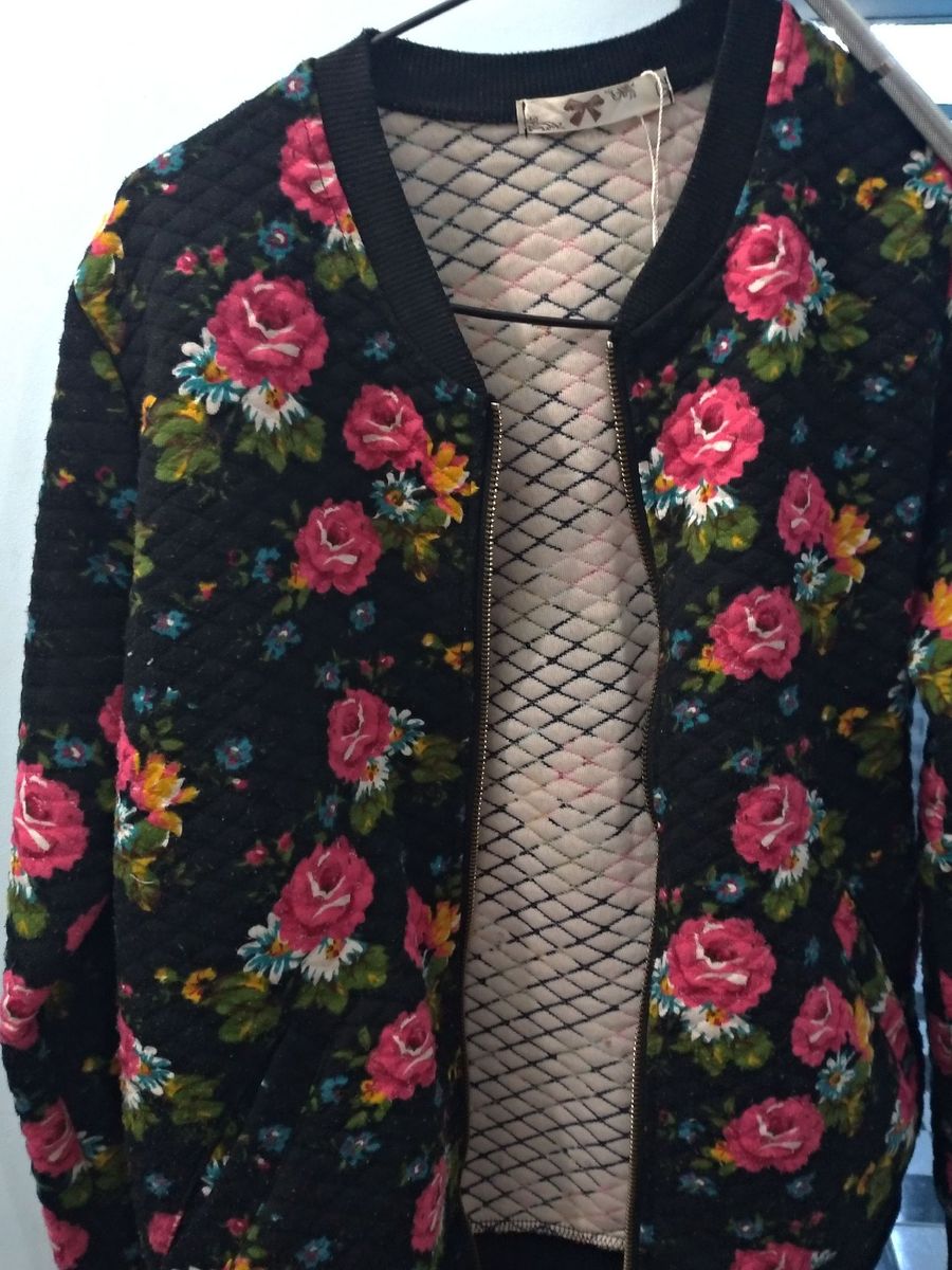 blusa de frio florida feminina