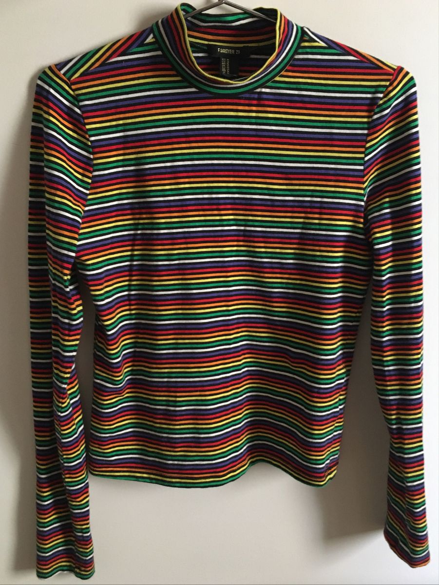 blusa de frio listrada feminina