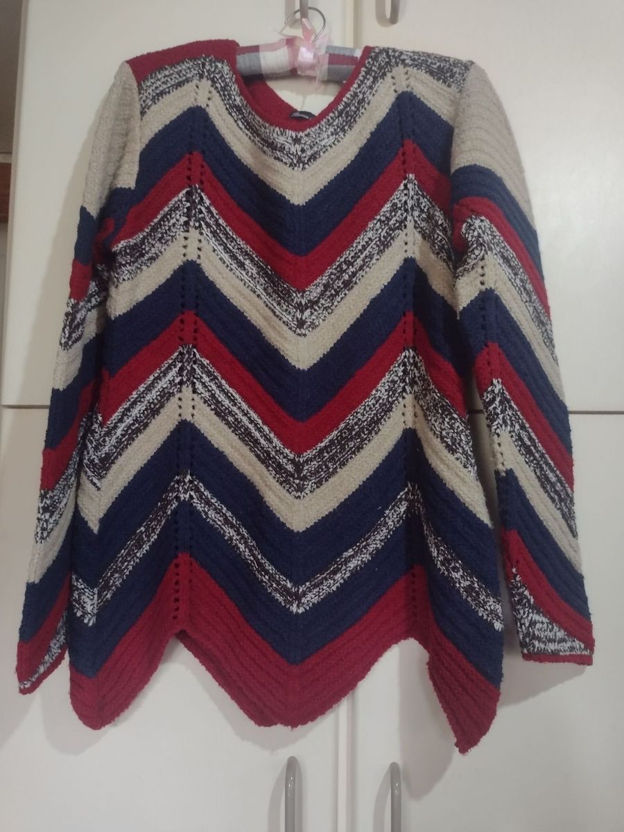 Blusa de Lã Multi Colorida | Blusa Feminina Bianca Malhas Nunca Usado ...