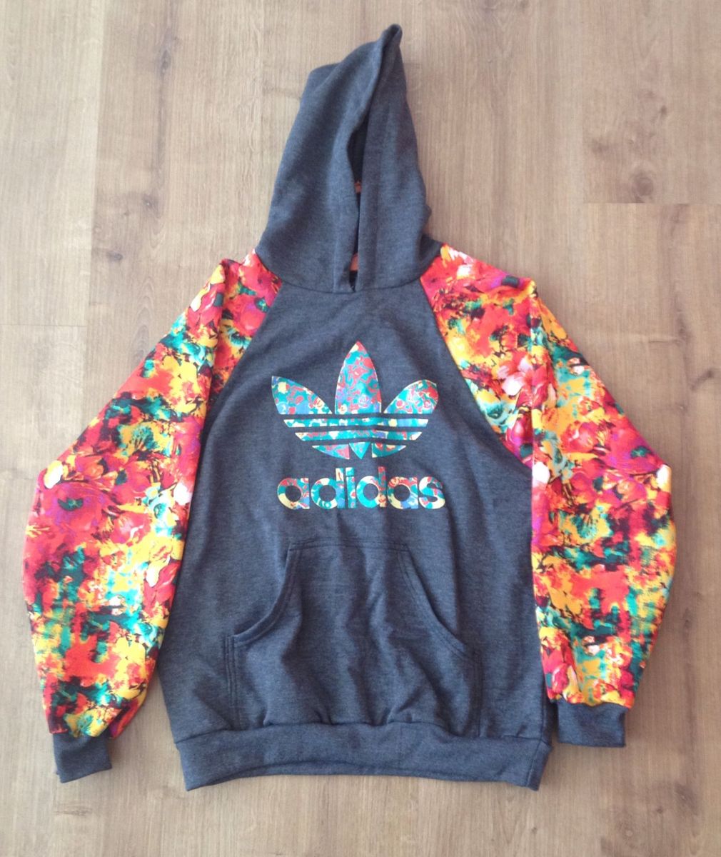 moletom feminino adidas florido